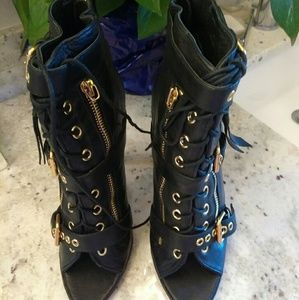Authentic Dolce Vita Leather/Gold Buckles Boots